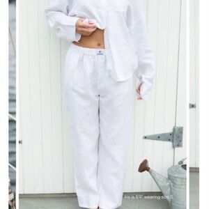 Parke White Linen Pants, Size M